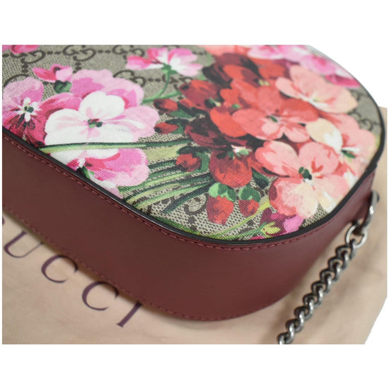 Gucci GG Supreme Guccissima Pink Blooms Print Floral Leather