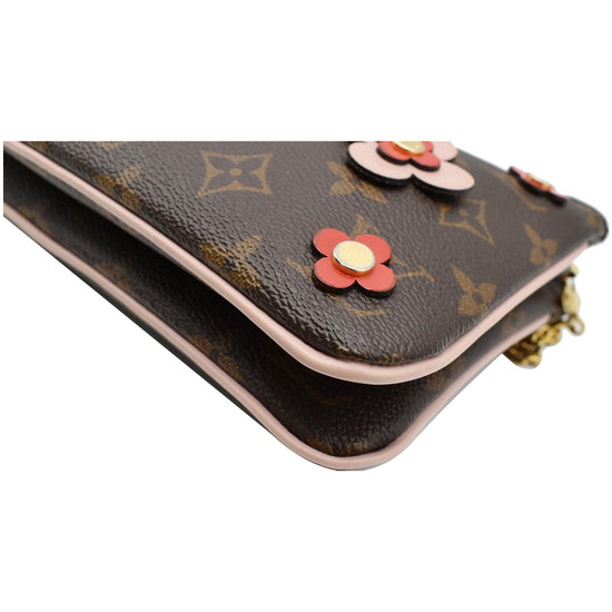 Louis Vuitton Pochette Double Zip Monogram Blooming Flowers Brown