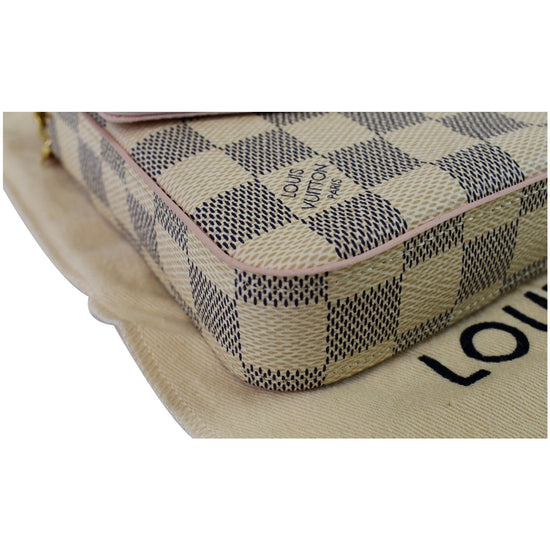 ❤️NEW LOUIS VUITTON Damier Azur Pochette Felicie Crossbody Chain