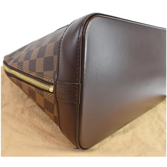 2004 Louis Vuitton Brown Damier Ebene Coated Canvas and Calfskin Leather  Alma PM at 1stDibs