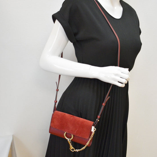 forfremmelse Mansion Borgmester CHLOE Mini Faye Suede Calfskin Leather Shoulder Bag Red - 15% Off