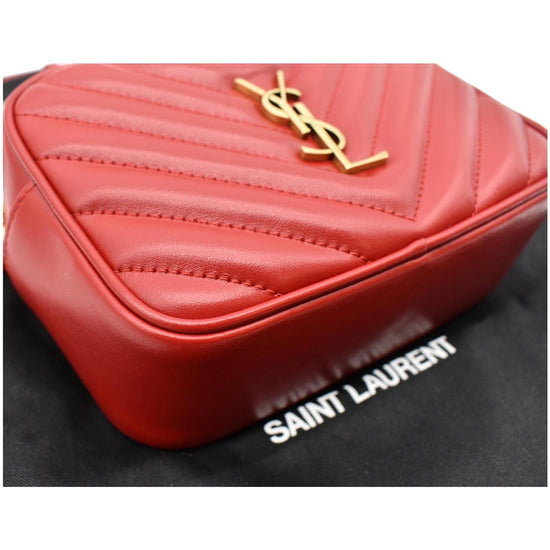 Yves Saint Laurent Lou Chevron Leather Belt Bag Red - DDH