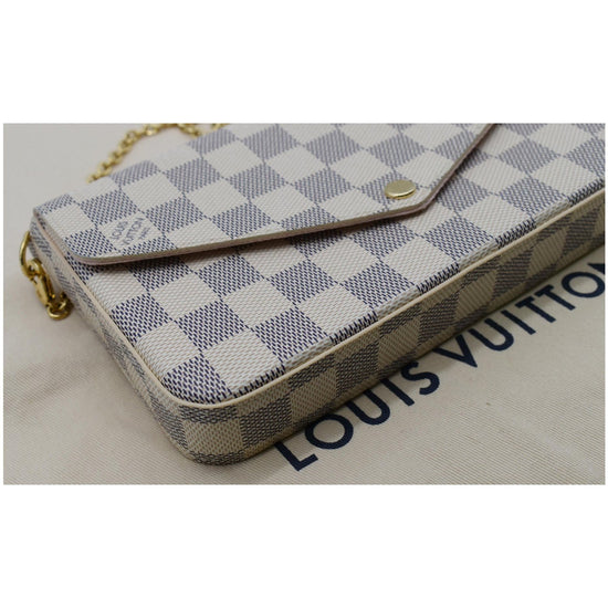 White Louis Vuitton Damier Azur Pochette Felicie Crossbody Bag – Designer  Revival