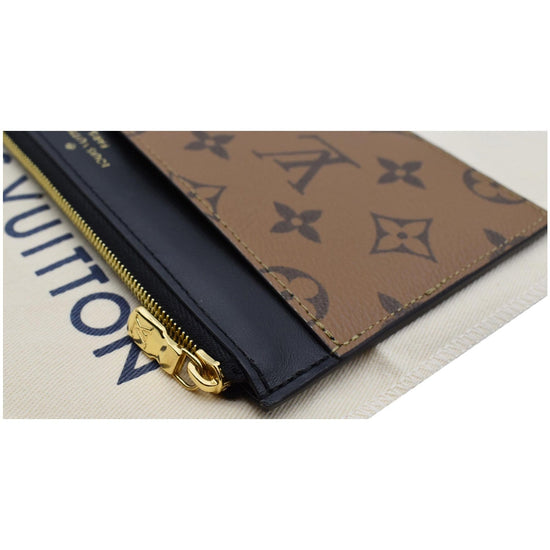 Auth Louis Vuitton Monogram Reverse Slim Purse Card Case M80390 Brown Coin  Case