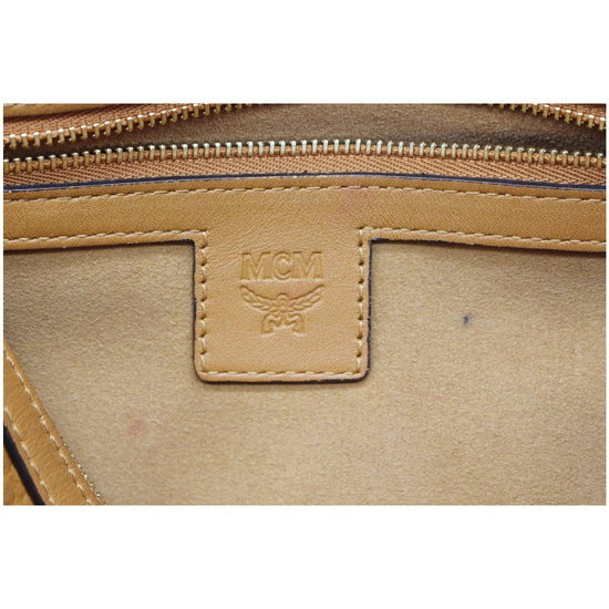 MCM Boston Cognac Monogram Visetos ref.291900 - Joli Closet