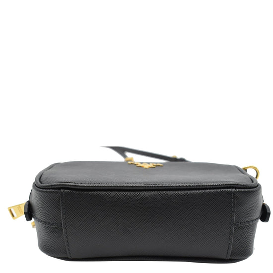 Prada Black Saffiano Leather Monochrome Camera Bag
