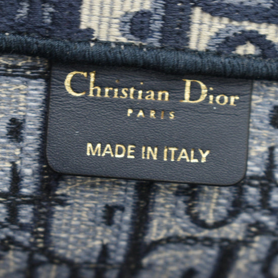 Christian Dior Large Book Oblique Embroidered Canvas Tote Bag Multicolor