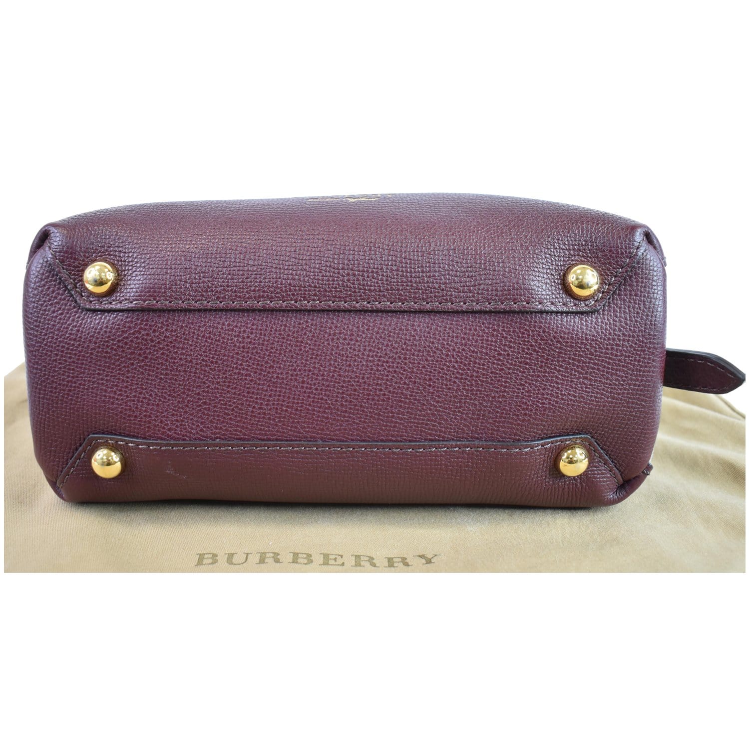 BURBERRY Camberley Small House Check Tote Shoulder Bag Dark Red - 20%