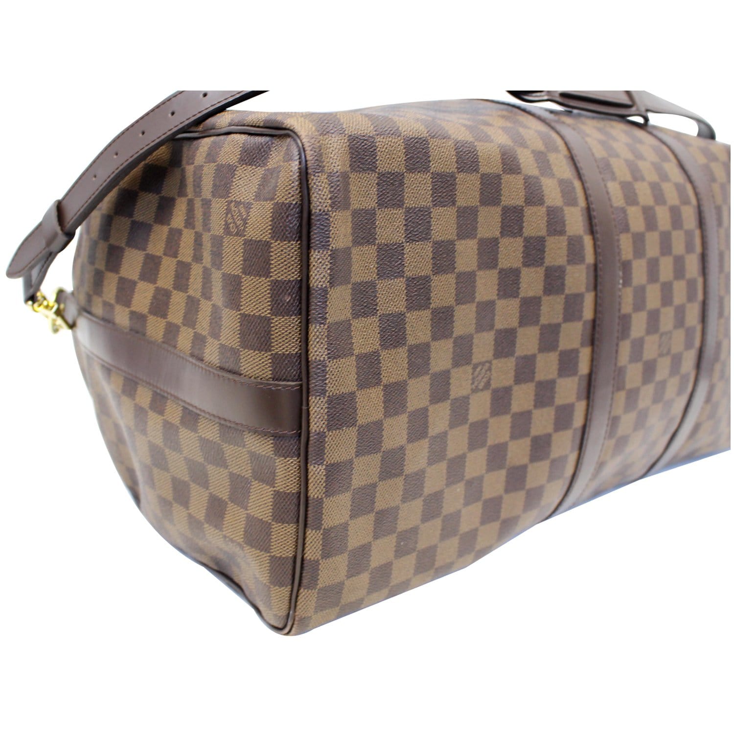 LOUIS VUITTON Keepall Bandouliere 55 Damier Ebene Travel Bag Brown-US