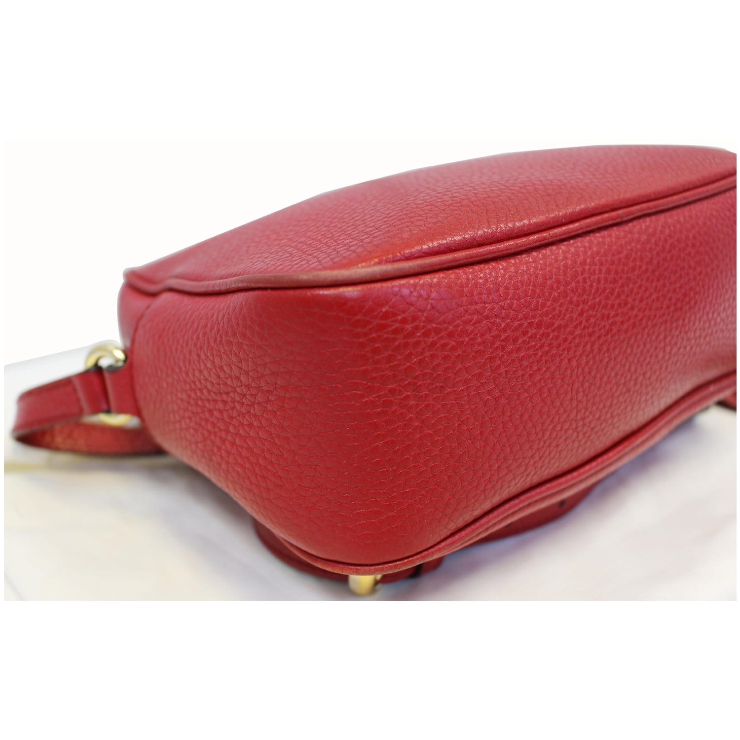 GUCCI Soho Disco Pebbled Leather Small Crossbody Bag Red-US