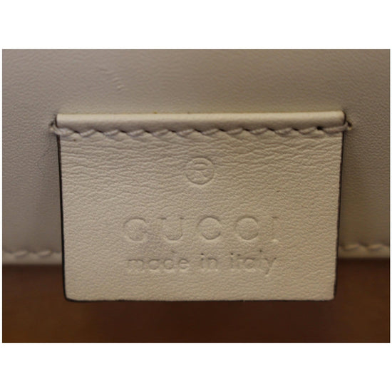 GUCCI Super Mini Sylvie Calfskin Leather Chain Crossbody Bag White-US