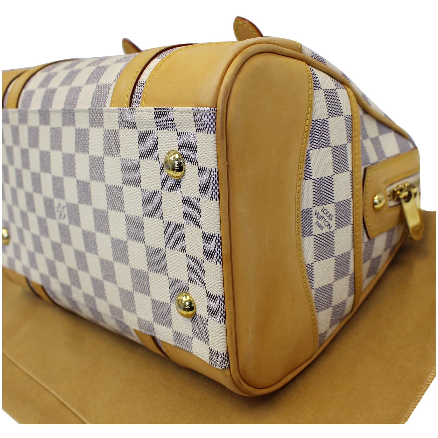 LOUIS VUITTON Berkeley Damier Azur Satchel Handbag White-US