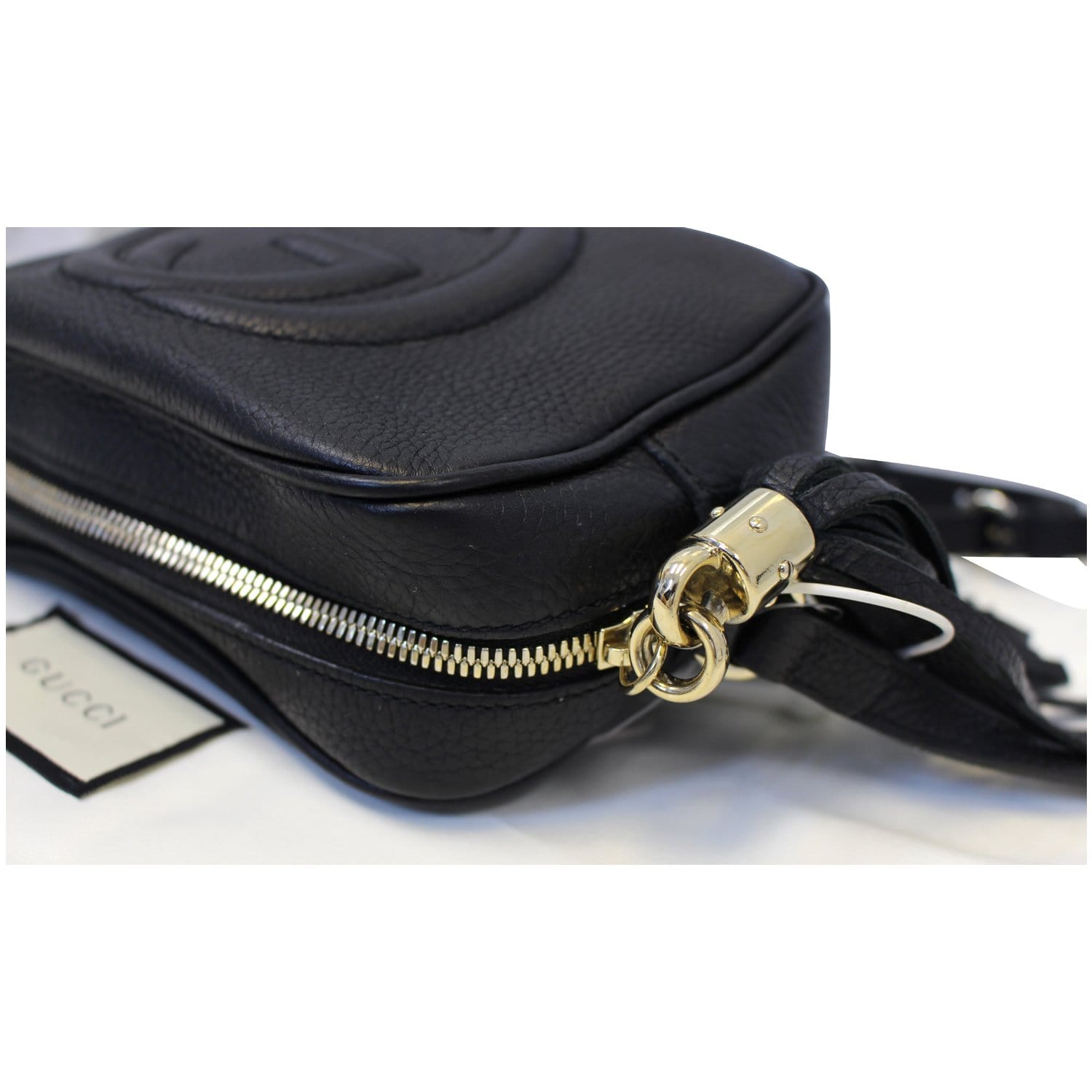 GUCCI Soho Disco Black Leather Crossbody Bag 308364-US
