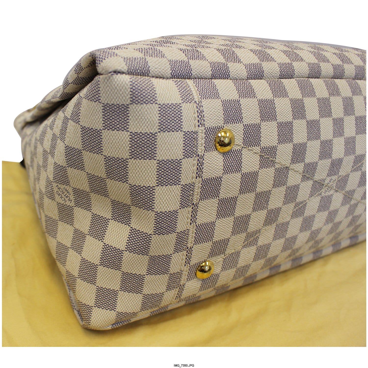 LOUIS VUITTON Artsy MM Damier Azur Shoulder Bag White