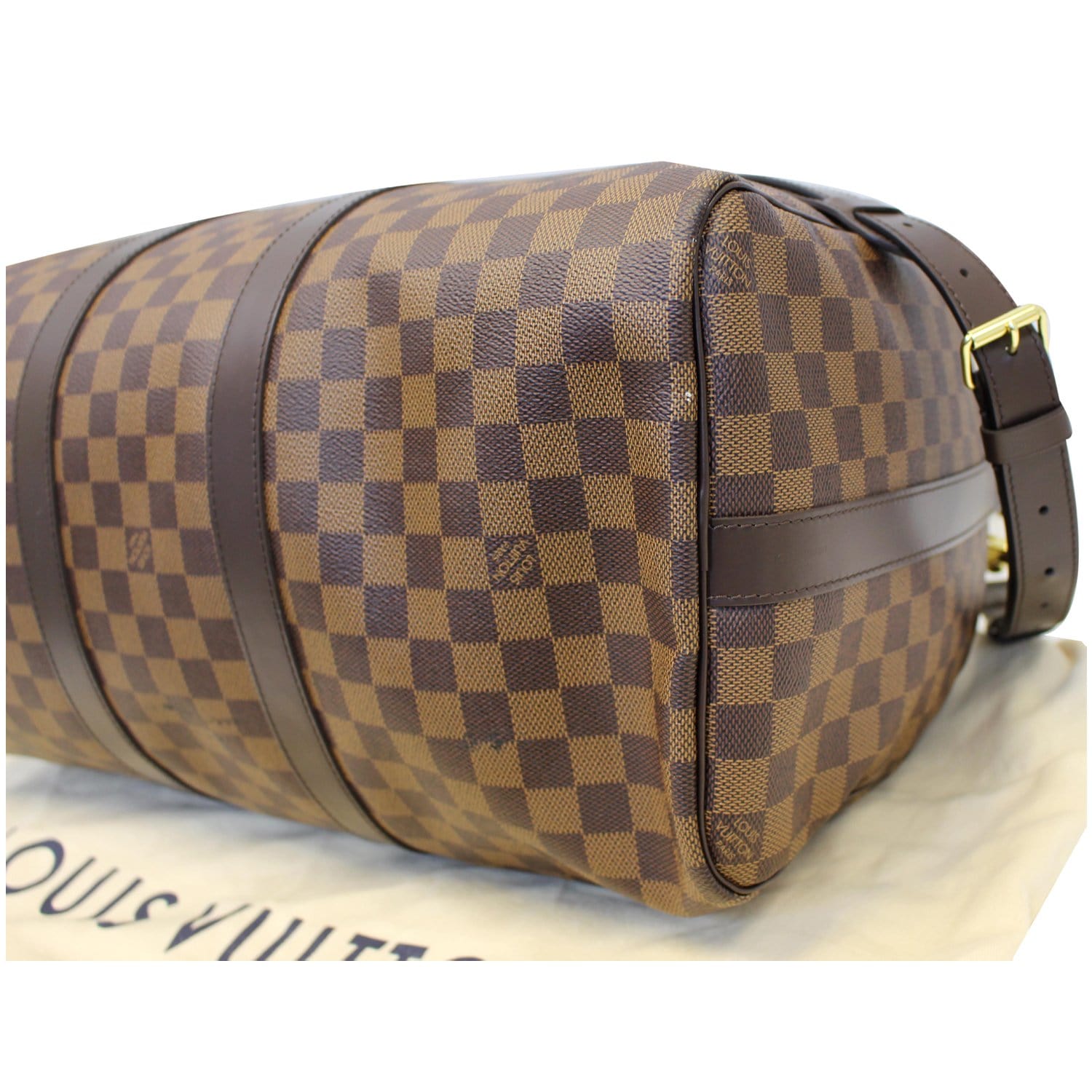 LOUIS VUITTON Keepall 45 Bandouliere Damier Ebene Travel Bag Brown-US