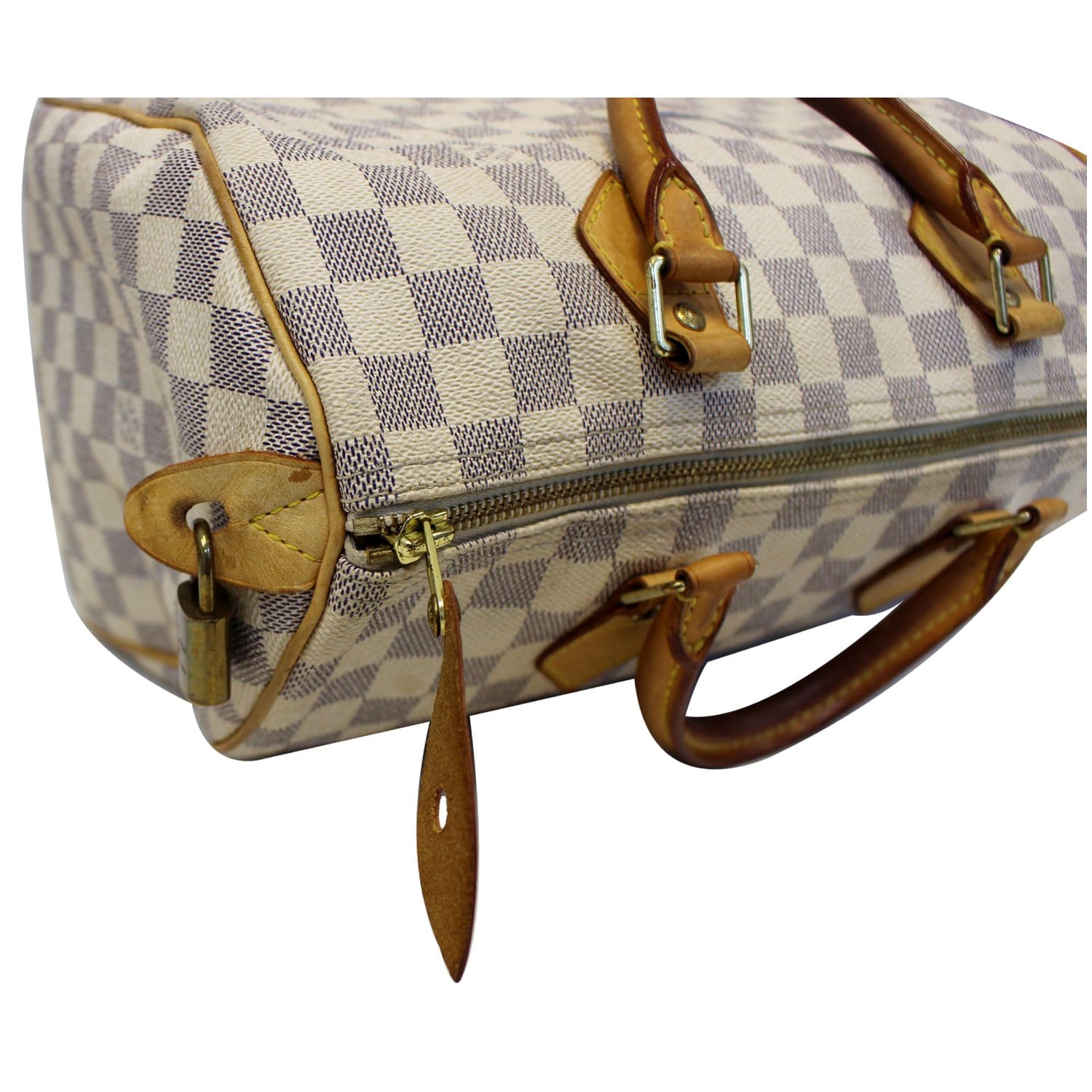 LOUIS VUITTON Speedy 30 Damier Azur Satchel Handbag White-US