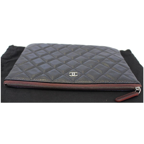 CHANEL Caviar Leather O-Case Zip Pouch Black - 10% OFF