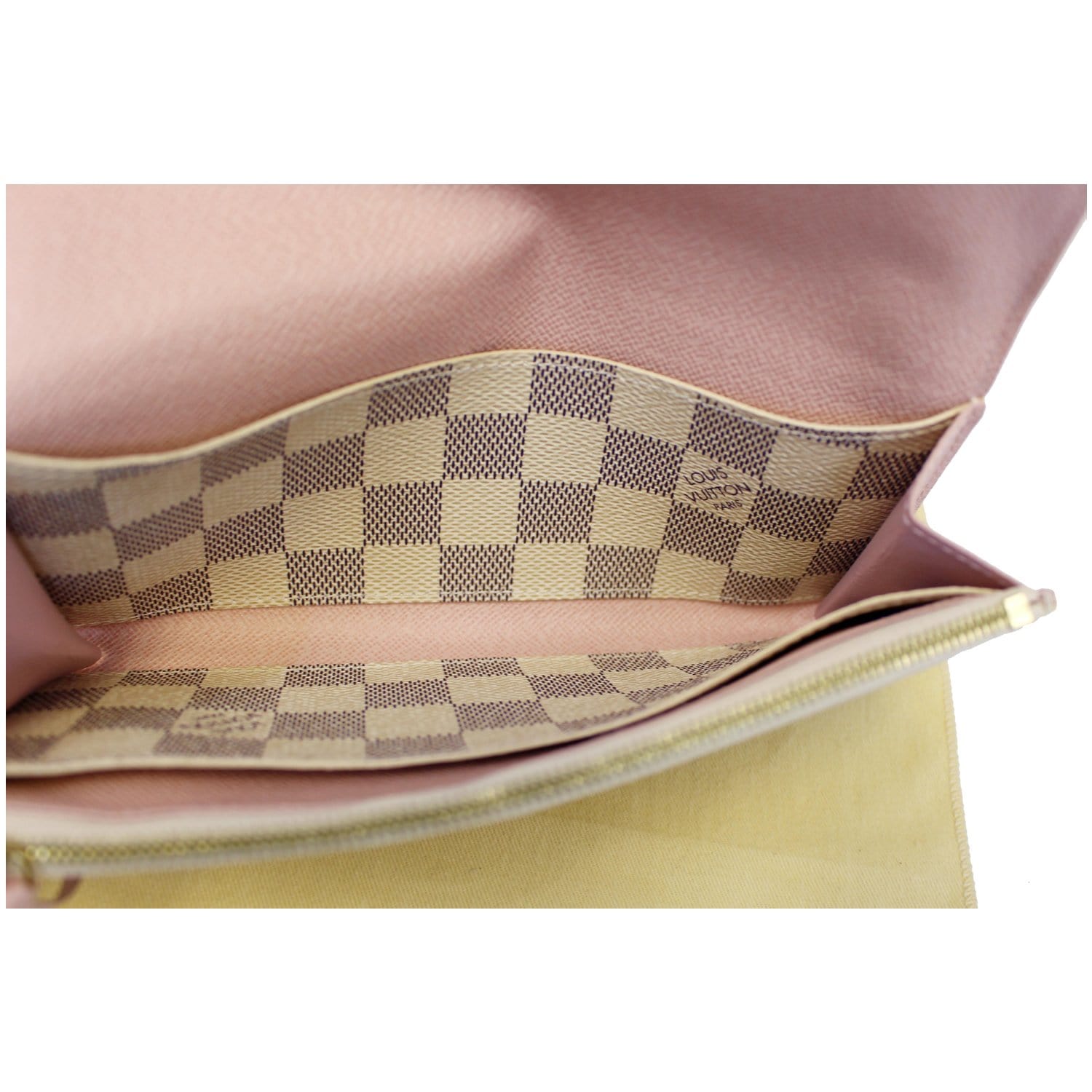 LOUIS VUITTON Emilie Damier Azur Wallet Rose Ballerine-US