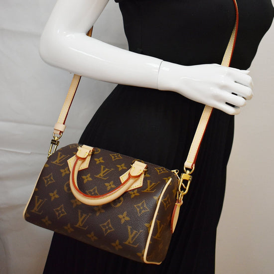 Louis Vuitton Speedy Bandouliere Bag Monogram Canvas 20 Brown