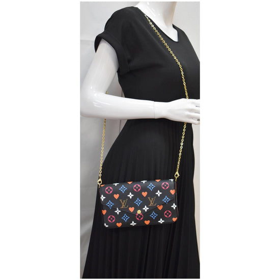 LOUIS VUITTON Pochette Felicie Game On Canvas Crossbody Bag Multicolor