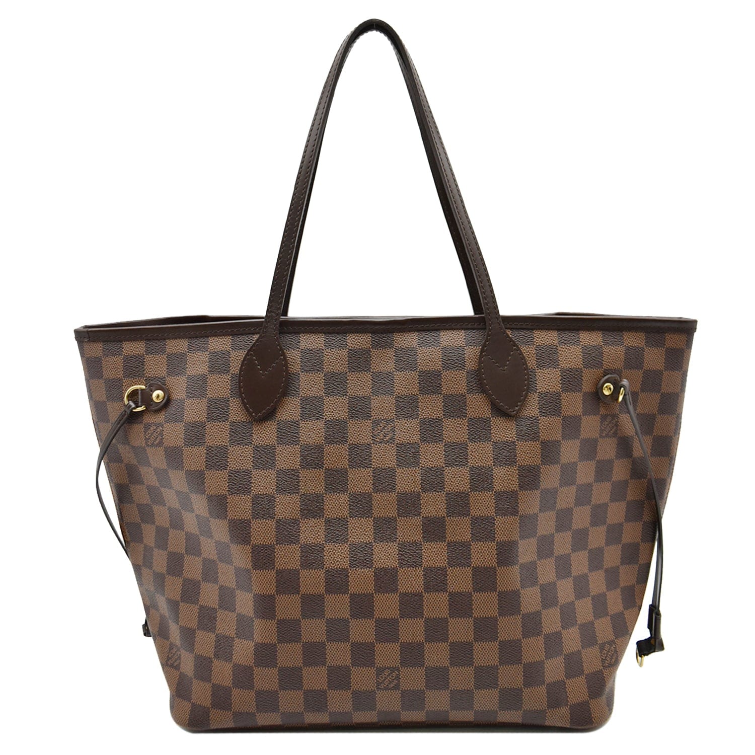 LOUIS VUITTON Neverfull Tote Bag Brown Check Zip Pocket Women's Paris  Limited