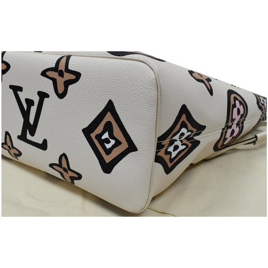 Louis Vuitton Neverfull Creme Wild at Heart Jungle Tote Pochette 15% OFF!!