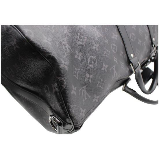 Louis Vuitton Keepall Bandoulière 55 Grey Monogram Eclipse