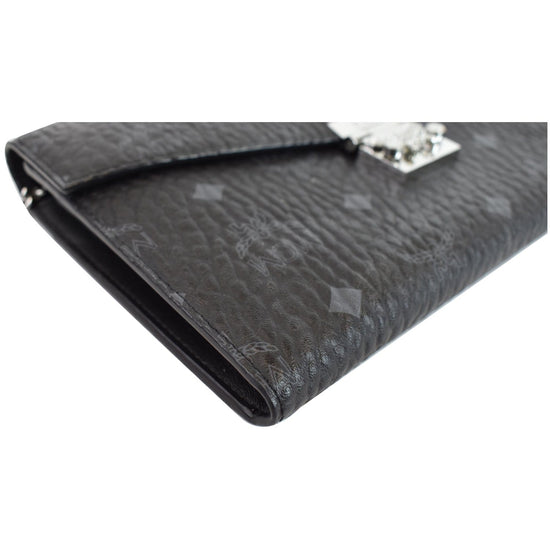 MCM Millie Flap Visetos Wallet On Chain Black