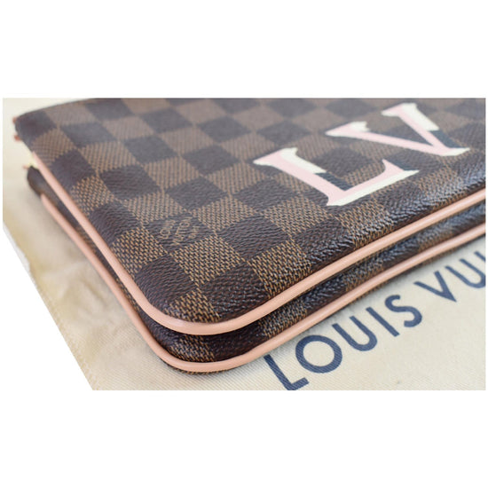 Louis Vuitton Damier Ebène Double Zip Pochette - Ann's Fabulous