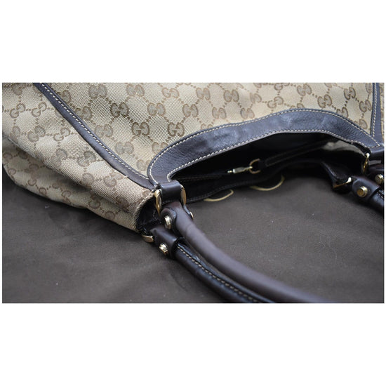 Gucci GG D-Ring Hobo Bag in Brown Canvas Cloth ref.477882 - Joli