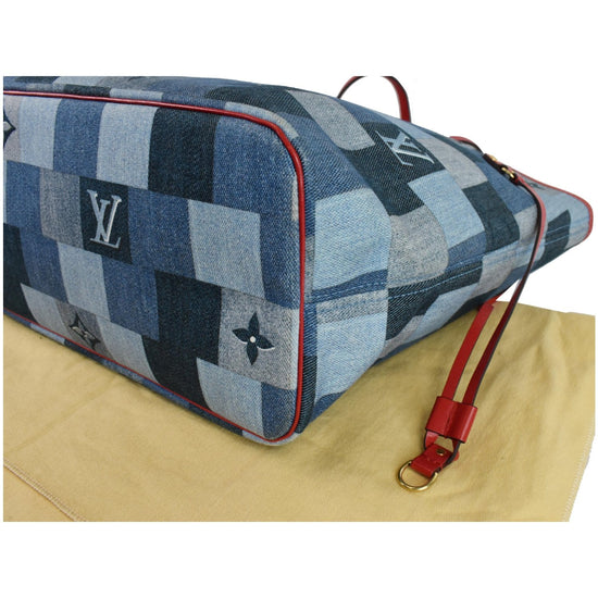 Louis Vuitton Neverfull MM Patchwork Monogram Denim Shoulder Bag