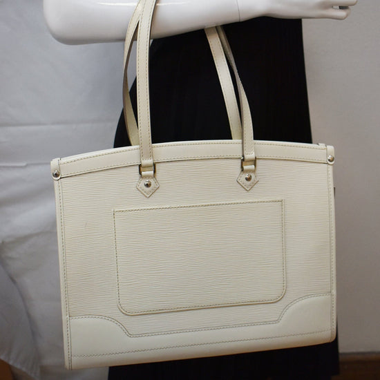 Louis Vuitton White EPI Leather Madeleine GM Bag