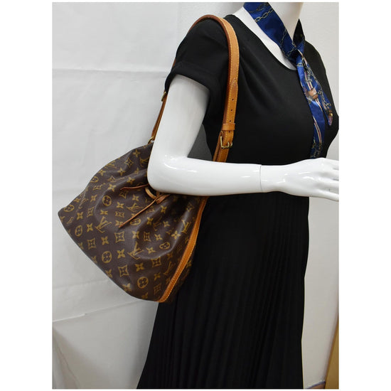 Louis Vuitton Noe BB Monogram Canvas Shoulder Bag Brown