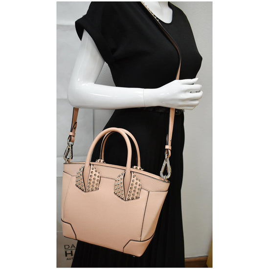 CHRISTIAN LOUBOUTIN Eloise Pebbled Leather Satchel Bag Light Pink - Fi