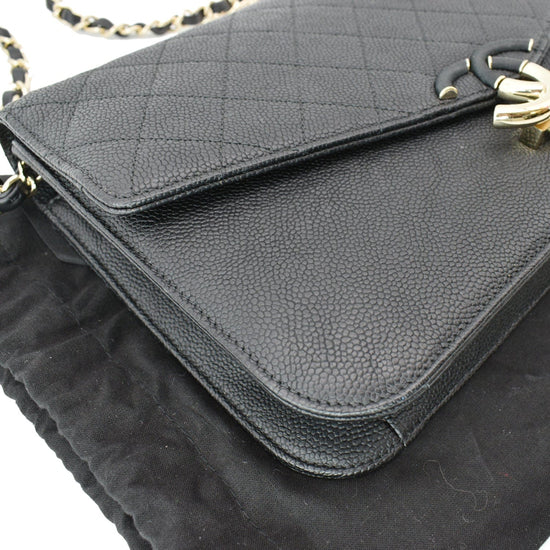 Chanel Caviar Quilted Thread Around Chain Flap Bag