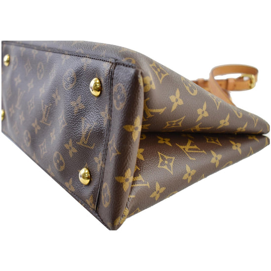 Flower tote cloth handbag Louis Vuitton Brown in Cloth - 30914776