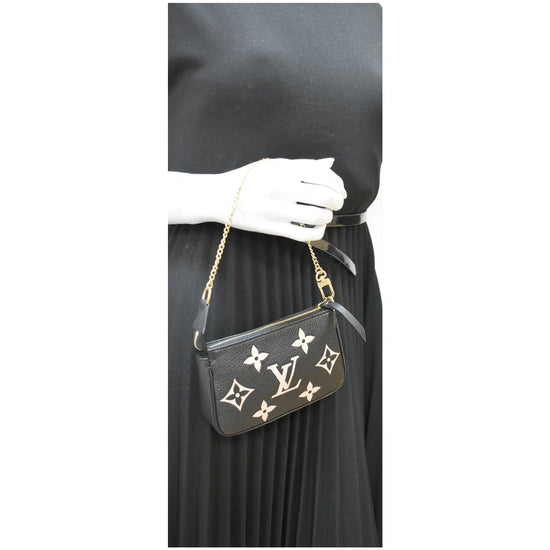 Louis Vuitton Mini Pochette Accessoires Bicolore Black Beige Monogram Empreinte