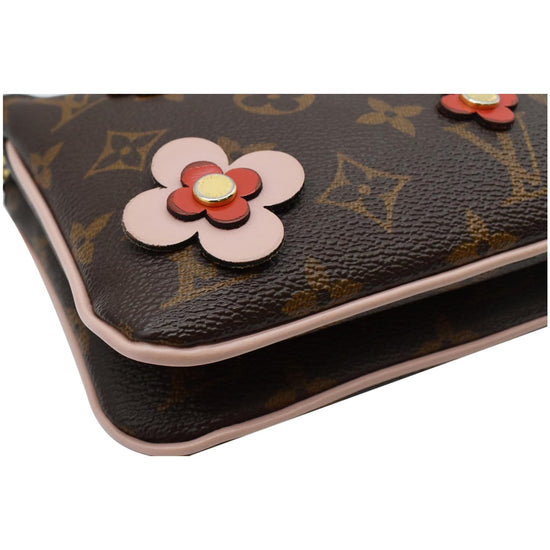 LOUIS VUITTON Blooming Flowers Pochette Monogram Canvas Chain Crossbod