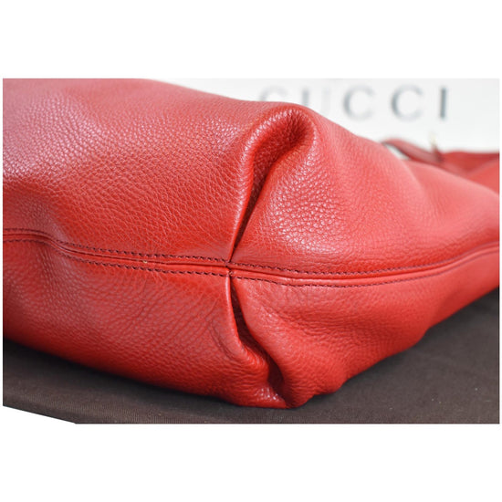 Gucci Soho Flame Red Leather Bag Soft Hobo Italy Handbag New