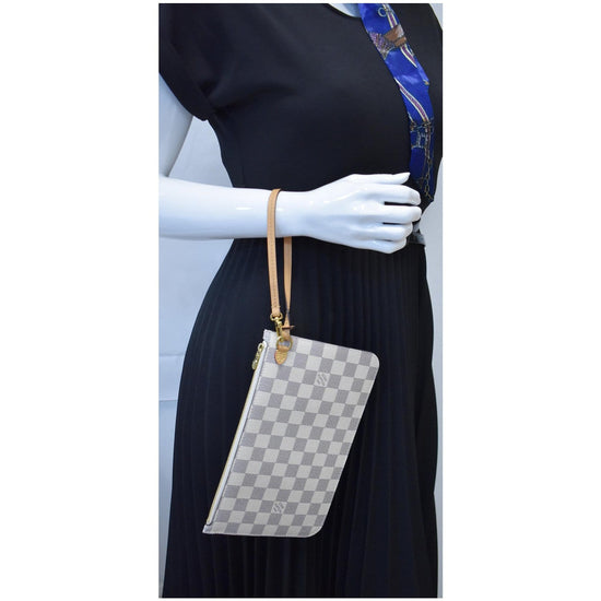 Louis Vuitton Neverfull Damier Azur Pochette Clutch –