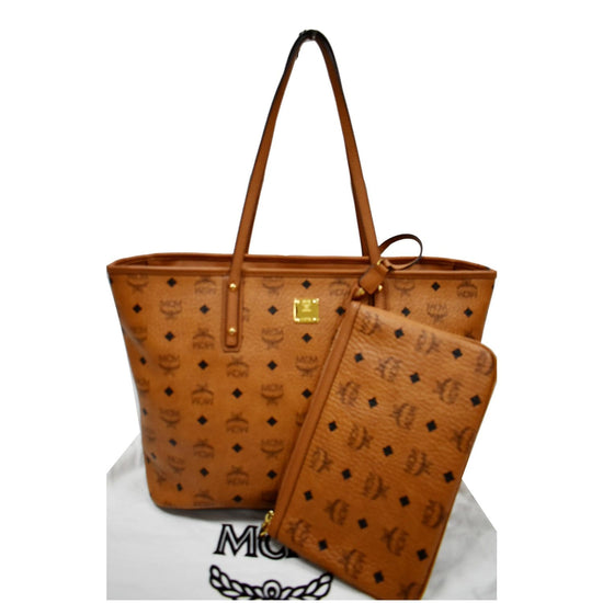 Mcm Striped Anya Medium Shopper Tote Bag