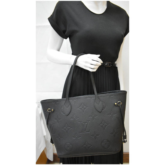 LOUIS VUITTON Neverfull MM Monogram Empreinte Tote Bag Black - 10% OFF