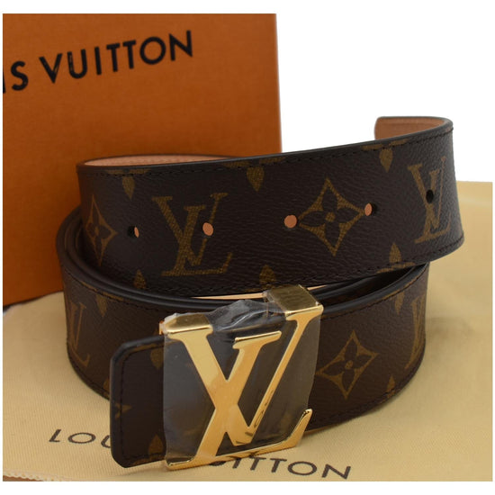 Authentic Louis Vuitton Dark Brown Leather LV Initiales Buckle