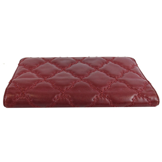 Red Chanel CC Matelasse Small Wallet