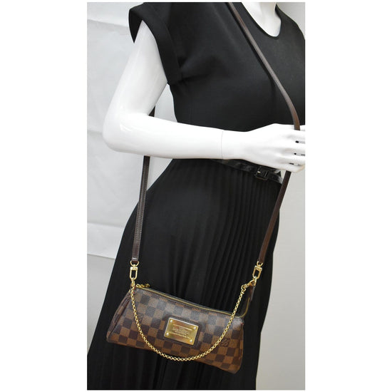 Louis Vuitton Pochette Eva Damier Ebene Clutch Crossbody Bag