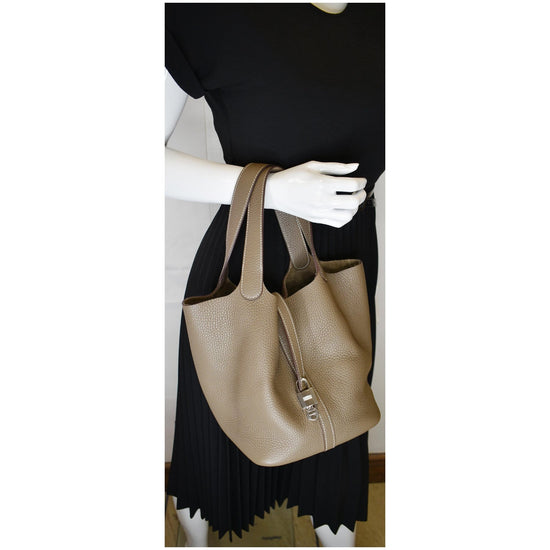 Hermès Clemence Picotin Lock 33 - Grey Totes, Handbags - HER474794