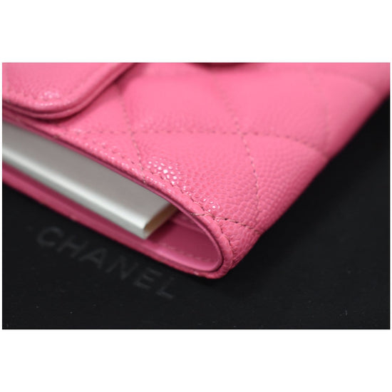 CHANEL Caviar Quilted Medium Flap Wallet Pink 1272328