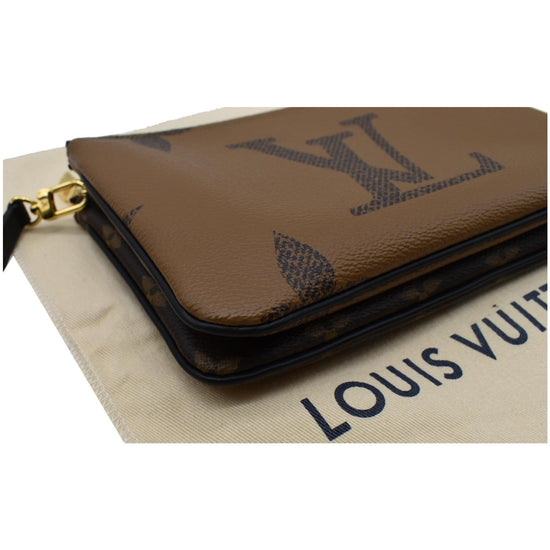 Louis Vuitton Double Zip Pochette in Monogram Giant Reverse & Monogram  Coated Canvas