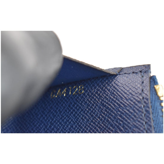 LOUIS VUITTON Leather Zippy Jeanne Insert Wallet Blue