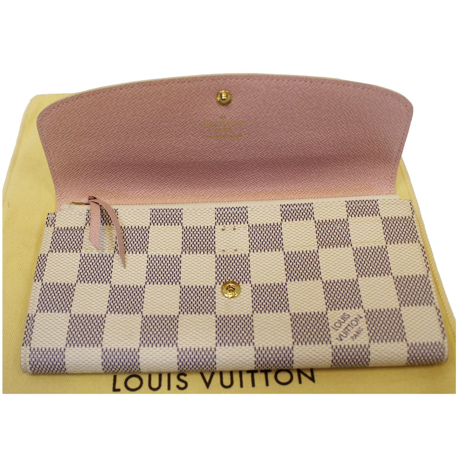 LOUIS VUITTON Emilie Damier Azur Wallet Rose Ballerine-US